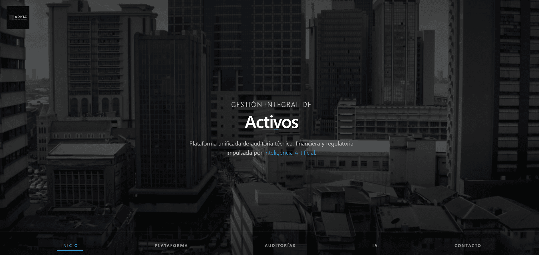 Interfaz de gestión inmobiliaria de Arkia / Activo Digital